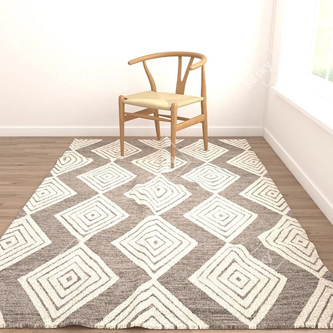 Versatile Set of 8 3D Rugs 3D model image 5