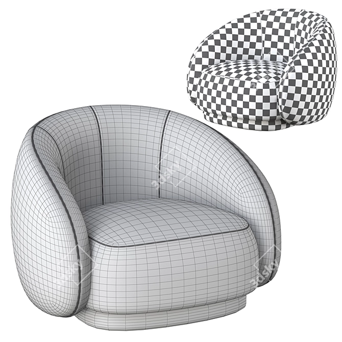 Sophisticated Julep Armchair: Tacchini's Ultimate Comfort 3D model image 4