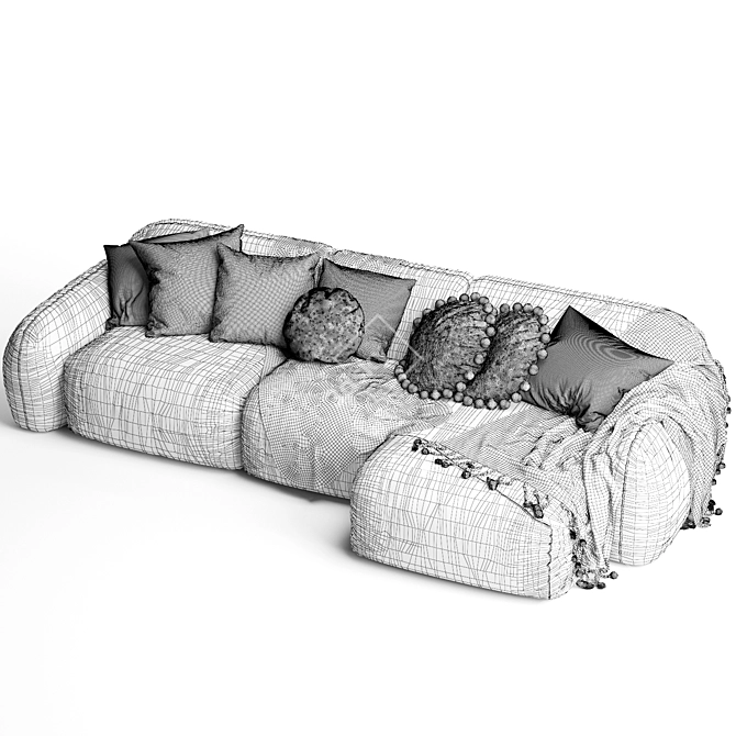 Elegant Busnelli PIUMOTTO Chaise 3D model image 7