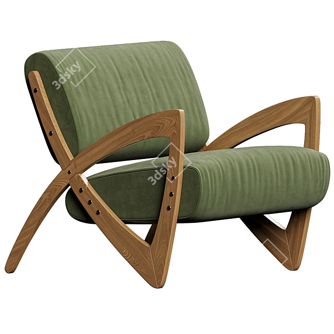 Prada Green Wood Chair 3D model image 1