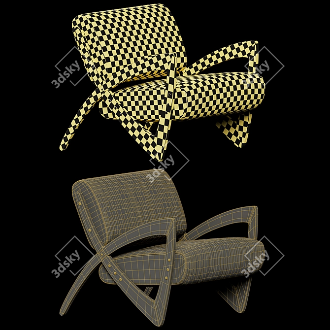 Prada Green Wood Chair 3D model image 4