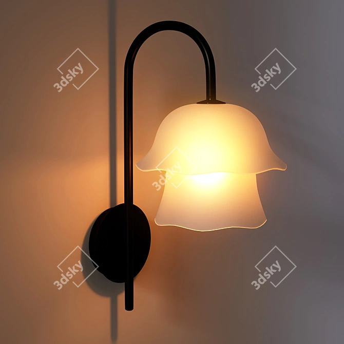 Industrial Chic Metal and Glass Wall Lamp 3D model image 3