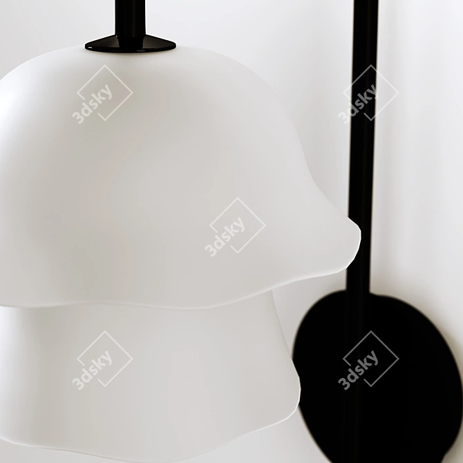 Industrial Chic Metal and Glass Wall Lamp 3D model image 4