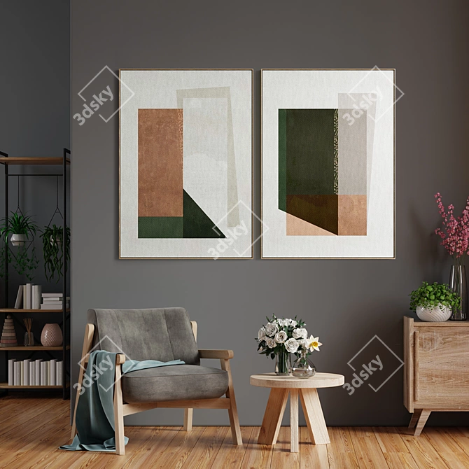 Elegant Decor Frame Set 3D model image 3