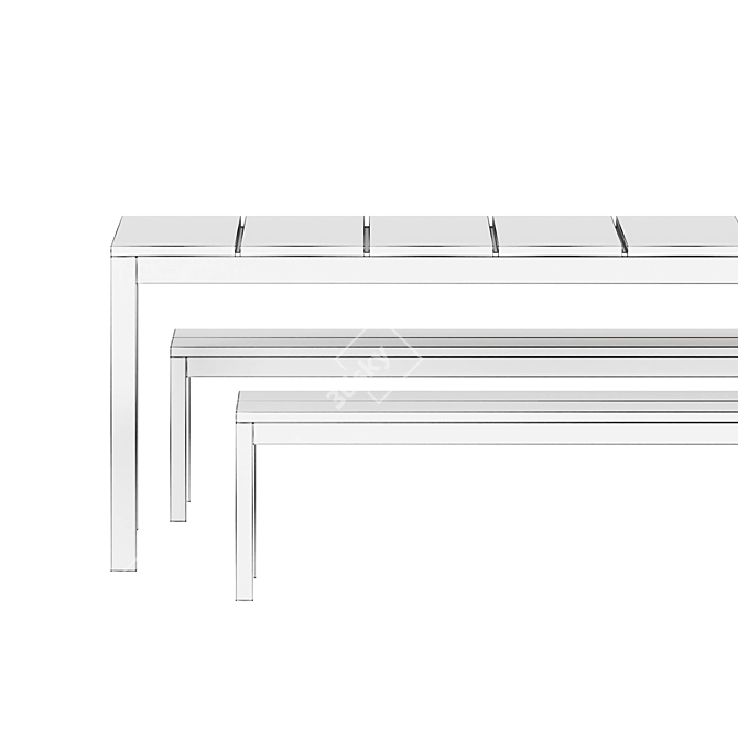 Na Xemena Outdoor Table & Bench 3D model image 2