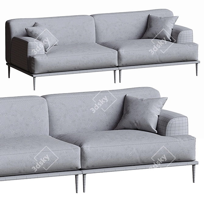 Elegant Velvet Albi Sofa 3D model image 4