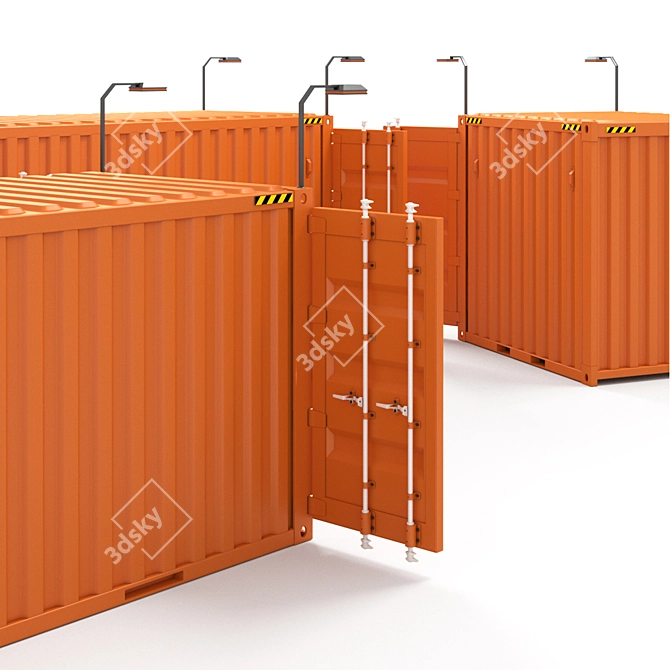 Versatile 10-40 ft Container: RAL 2000 Color Option 3D model image 4