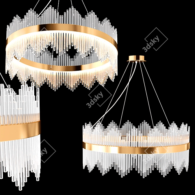 Elegant Crystal Chandelier: Modern Contemporary Design 3D model image 2