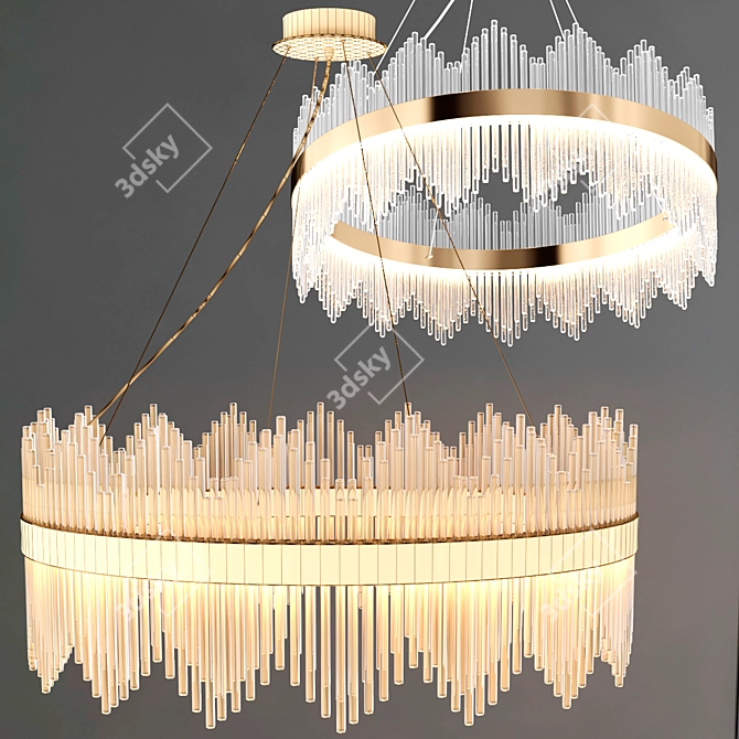 Elegant Crystal Chandelier: Modern Contemporary Design 3D model image 3