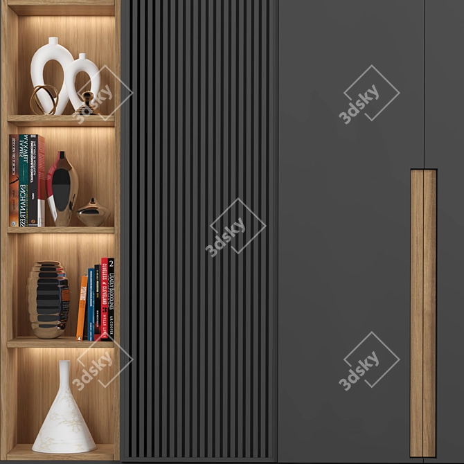 Spacious Cabinet with Shelves 19 3D model image 3