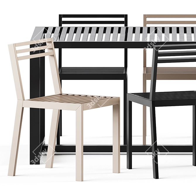 DNA Outdoor Table and Chair Set 3D model image 3