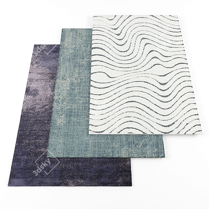 Modern Rugs Set | High-Resolution Textures | 5 Pieces 3D model image 1