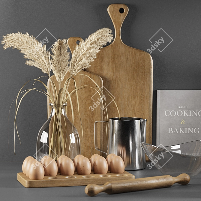 Modern Kitchen Essentials Set 3D model image 3