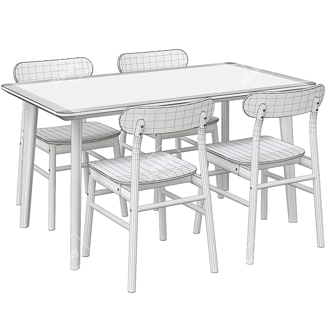 Lisabo & Rönninge Dining Set 3D model image 3