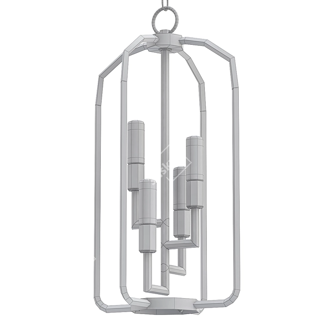 Sleek Angler Pendant Light 3D model image 2