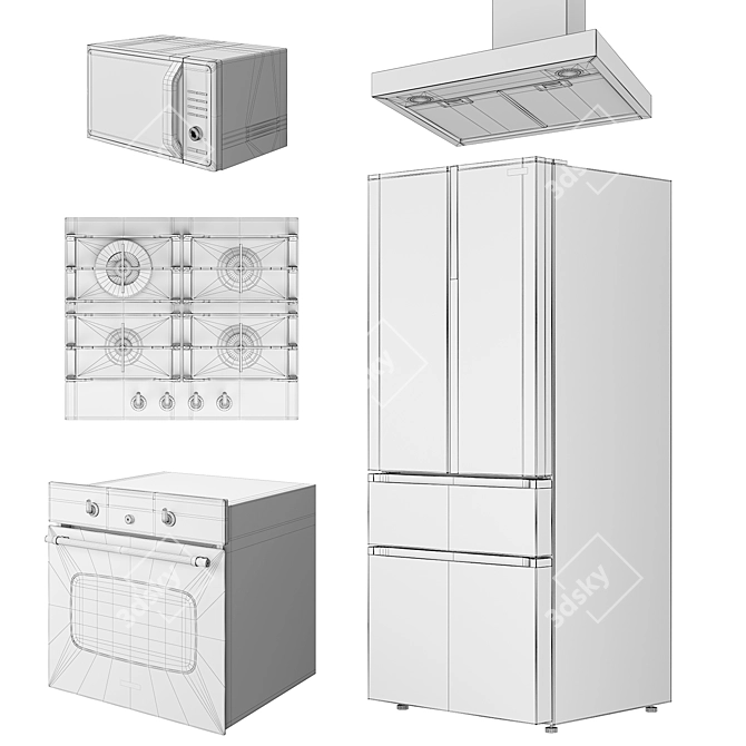 Samsung Kitchen Appliances Set 3D model image 3