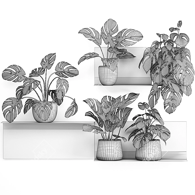 Exotic Vertical Garden Shelf 3D model image 7