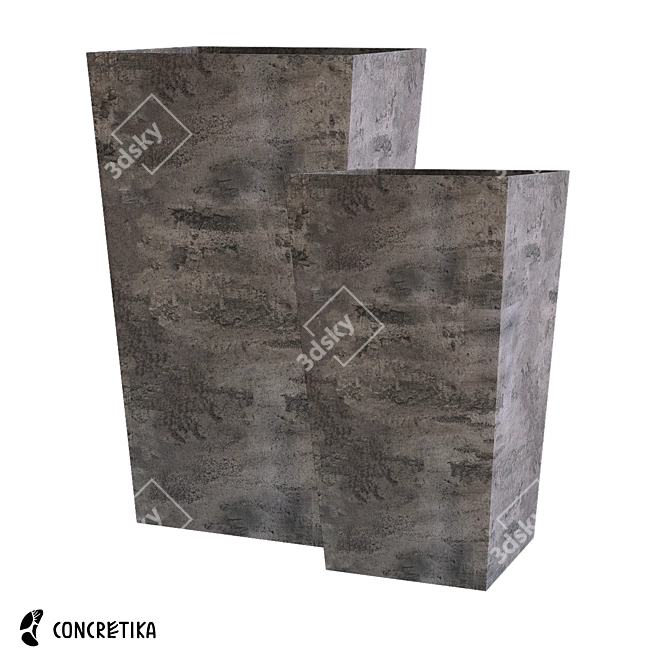 Sleek CONCRETIKA CONIC Concrete Planter 3D model image 1