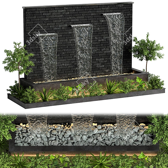 Outdoor Water Feature: Elegant 22 3D model image 3