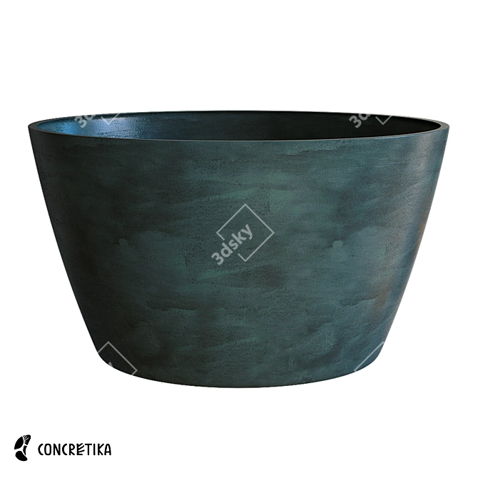 Title: Midnight Bowl Concrete Planters 3D model image 1