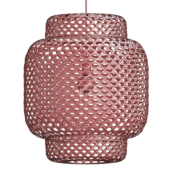 Beach-Inspired Rattan Pendant Light 3D model image 3