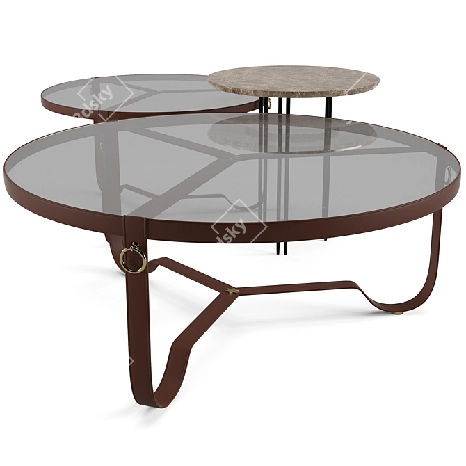 Gubi Coffee Tables Set: Adnet & IOI Tables 3D model image 2