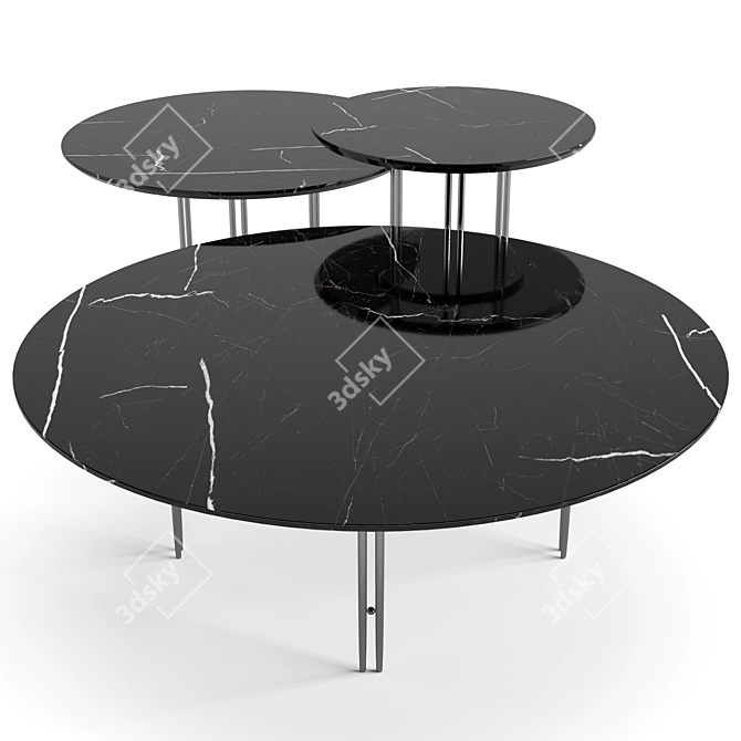 Gubi Coffee Tables Set: Adnet & IOI Tables 3D model image 4