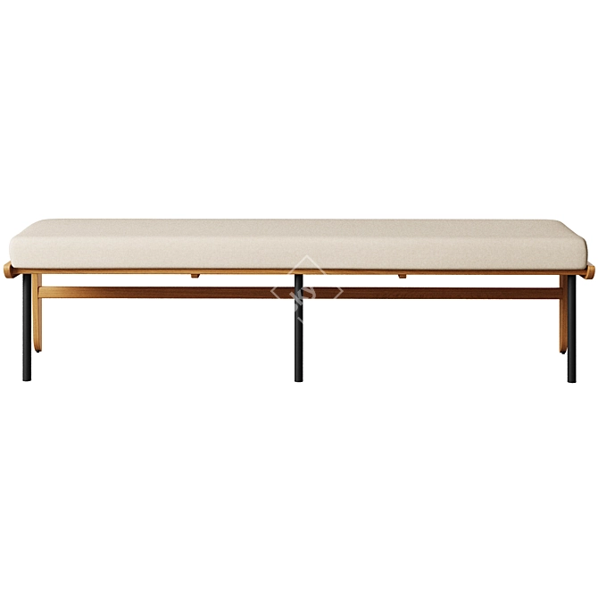 Kinney Teak Outdoor Dining Bench: Stylish and Durable 3D model image 2