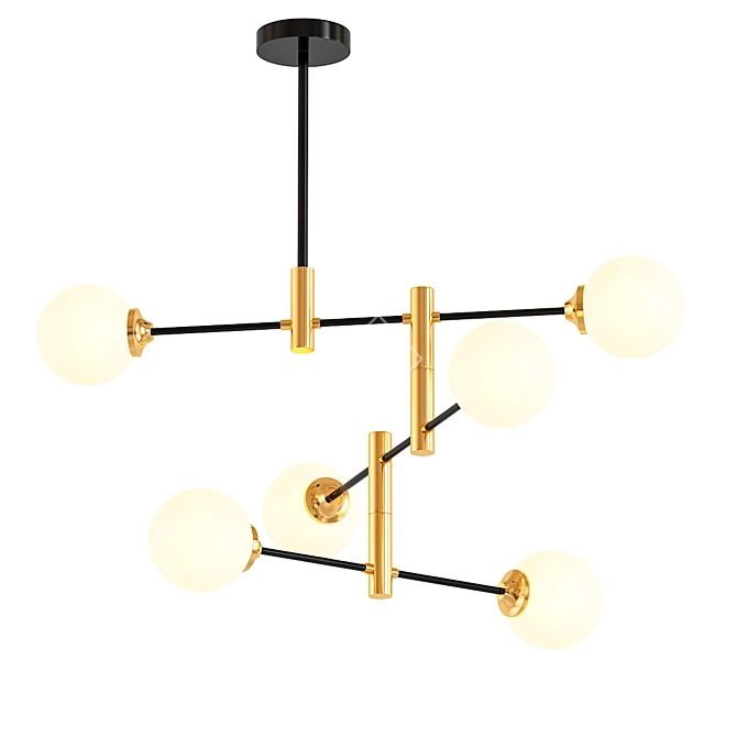 Sleek Brass Pendant: Modern Loft Style 3D model image 1