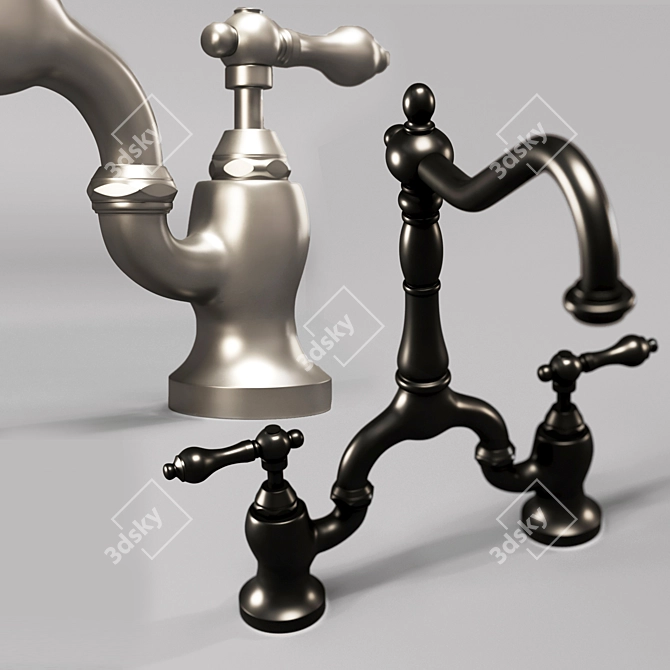 Vintage-Inspired Kingston Faucets 3D model image 4