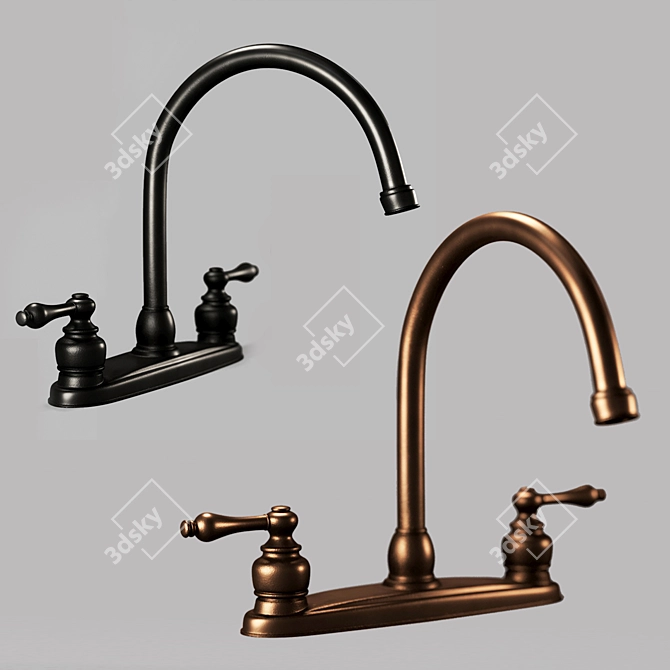 Vintage-Inspired Kingston Faucets 3D model image 5