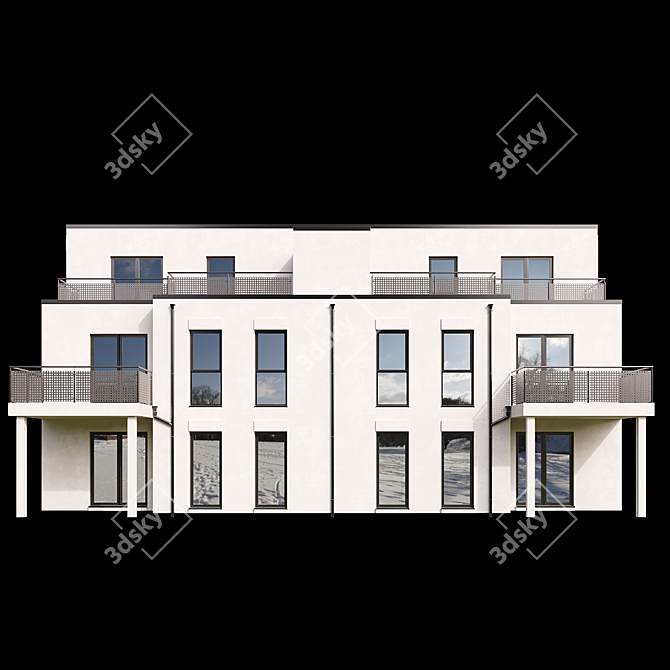 Contemporary Home Design 3D model image 4