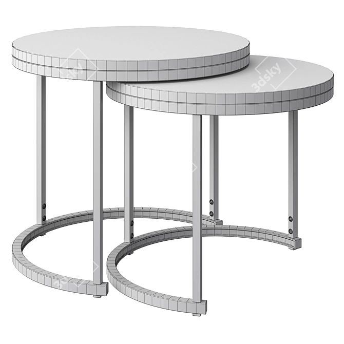 Modern Chad Table Set 3D model image 3