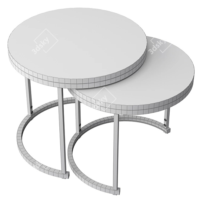 Modern Chad Table Set 3D model image 4