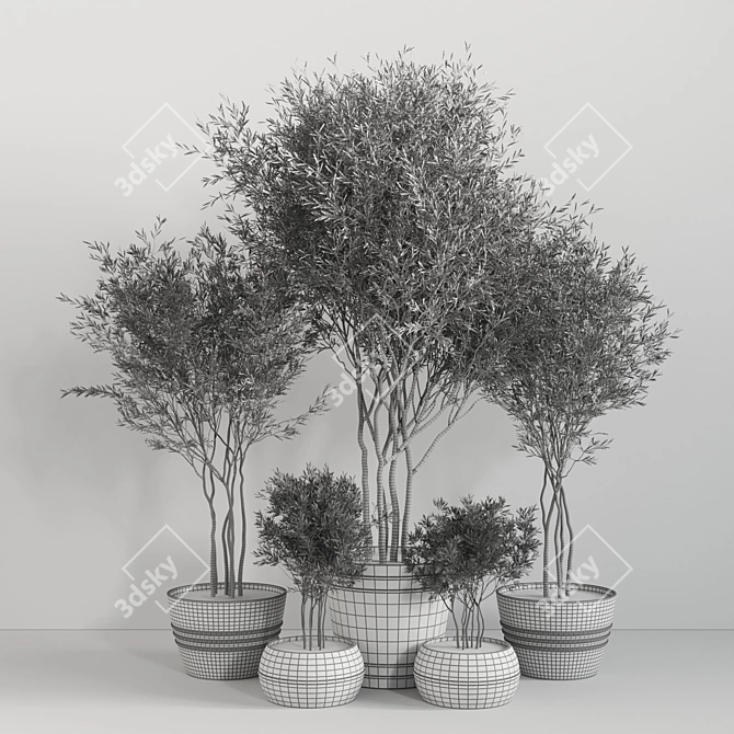 Greenery Haven: 25-Piece Indoor Plant Set 3D model image 5