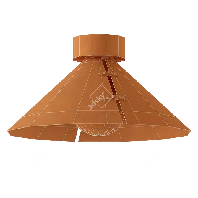 Modern Split Flush Ceiling Mount 3D model image 2