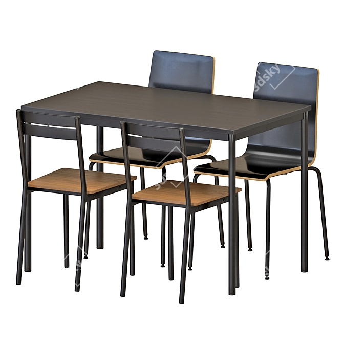 Modern IKEA SANDSBERG Table Set 3D model image 1