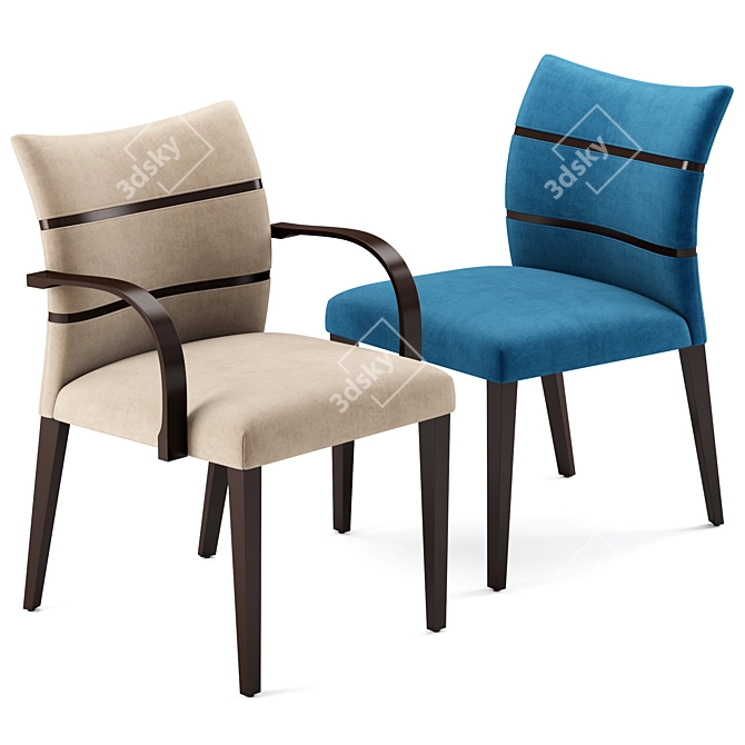 Sleek Oltre Dining Chair 3D model image 3