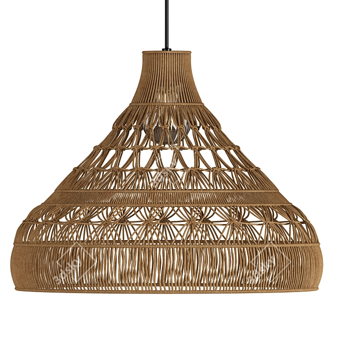 Elegant Macrame Chandelier 3D model image 3