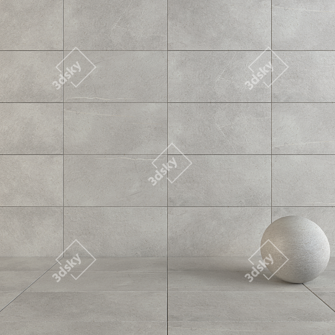 Val Di Susa White Rock: Wall and Floor Set 3D model image 1