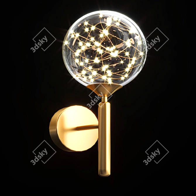 Elegant Glass Ball Wall Lamp 3D model image 2