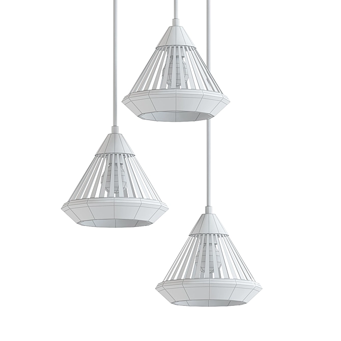 Modern Hollowed Pendant Lamp 3D model image 2