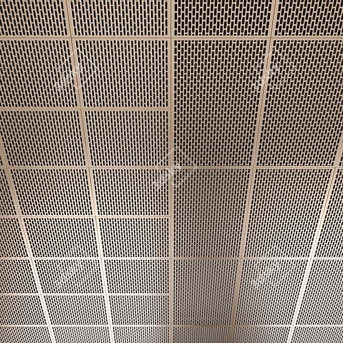 Perforated Metal Panels for Stylish Ceiling and Wall Decor 3D model image 1