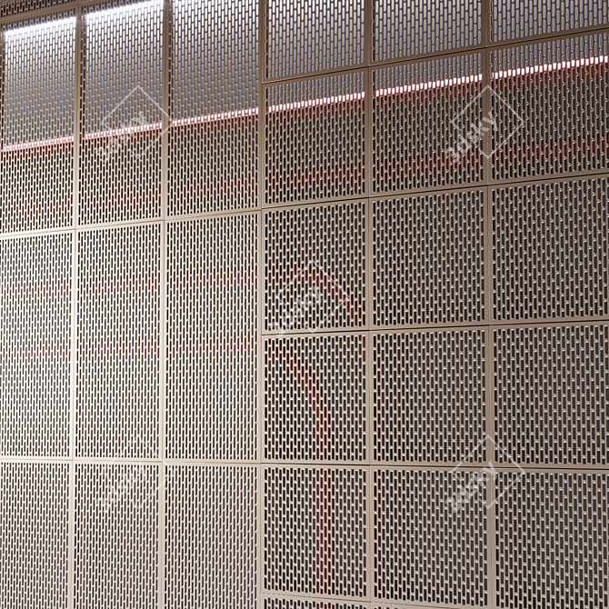 Perforated Metal Panels for Stylish Ceiling and Wall Decor 3D model image 3