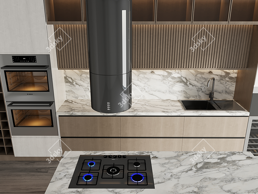 Modern Kitchen Set: V-Ray & Corona 3D model image 3
