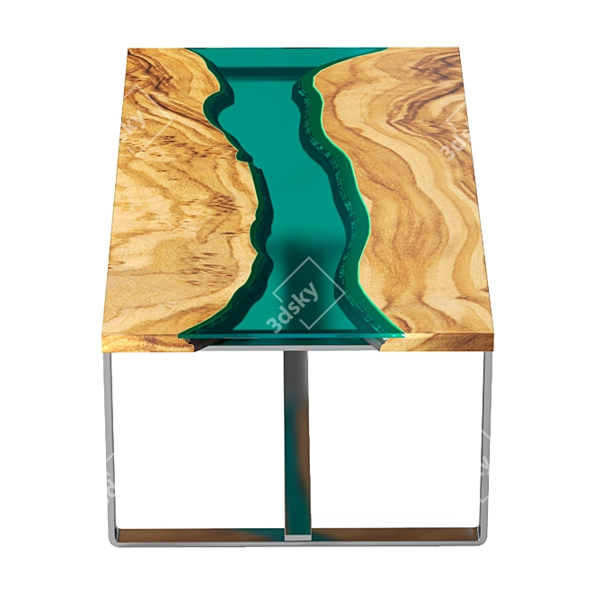 Epoxy River Olive Wood Table 3D model image 2