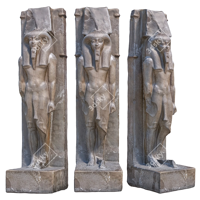 Ancient Egyptian Sculpture: Historic 3D Model 3D model image 1