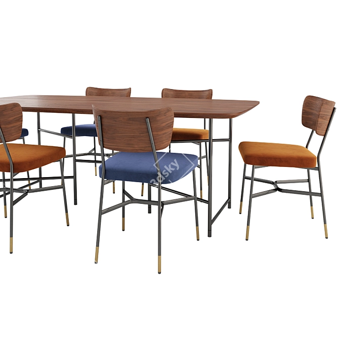 Elegant Amalyn Chair & Marelli Table 3D model image 2