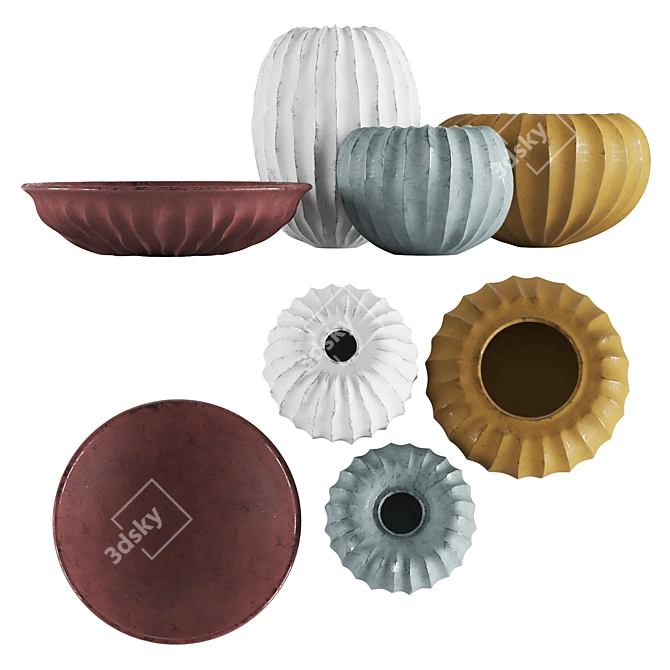 Elegant Ceramic Vases Collection 3D model image 2