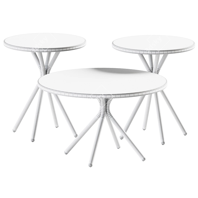 Modern Steel Crona Table 3D model image 2